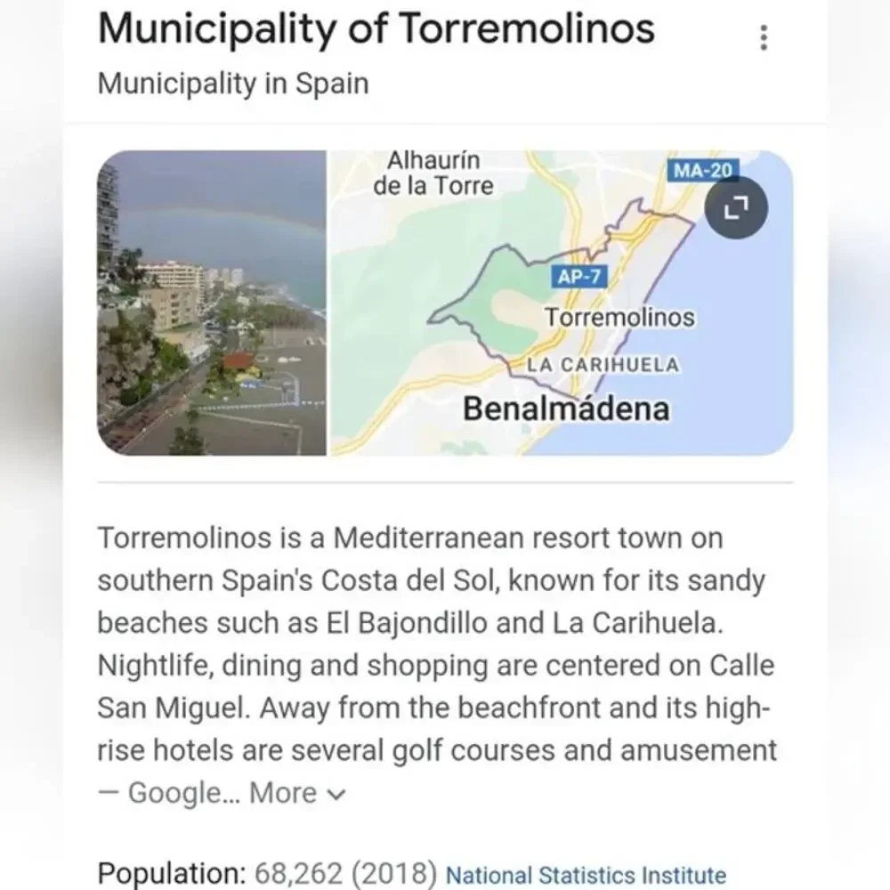 Torremolinos Keychain Mediterranean resort in Spain Costa del Sol